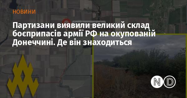 Партизанські сили виявили значний арсенал боєприпасів російської армії на території окупованої Донеччини. Яке місце його розташування?