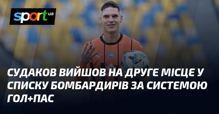 Судаков зайняв друге місце в рейтингу бомбардирів за показником голи плюс асистенти.