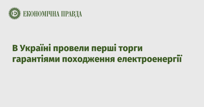 В Україні відбулися перші аукціони з продажу сертифікатів походження електричної енергії.